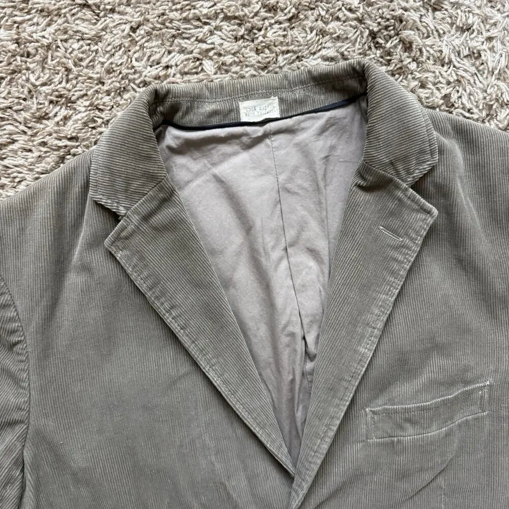 J. Crew Grey Corduroy Sport Blazer Suit Jacket 100% Cotton Men’s Size M / 40R